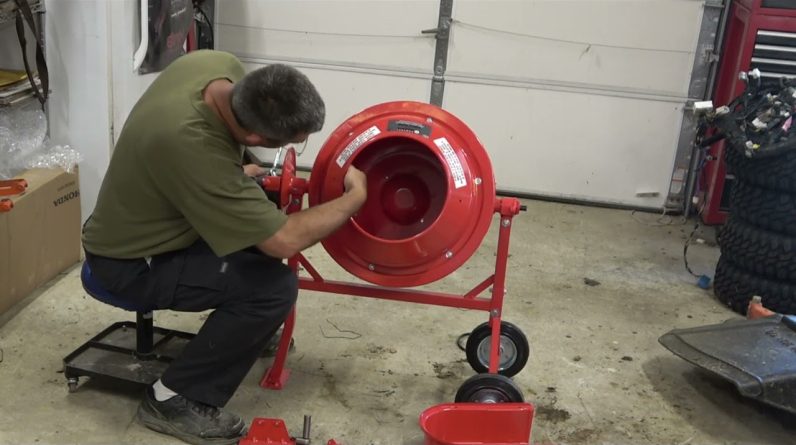 Harbor Freight 1-1/4 Cubic Ft. Cement Mixer.  Assembly and Overview. Is this big enough?