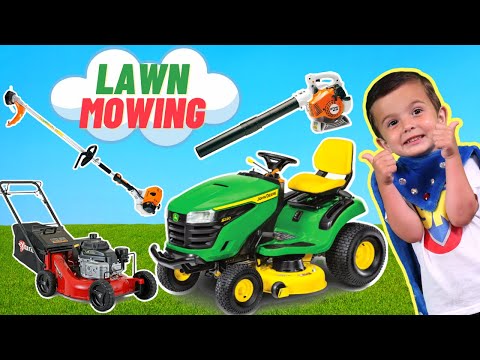 Lawn Mowers for Kids | Weed Eater & Leaf Blower | Yardwork for Kids | Power Tools | Fun Pretend Play