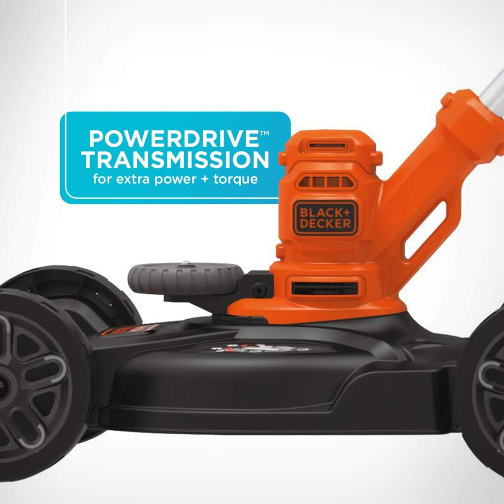 BLACK+DECKER Electric Lawn Mower, String Trimmer, Edger, 3-in-1, Corded (BESTA512CM)