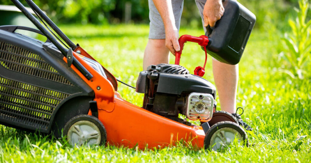 Can regular gasoline be used in a lawn mower?