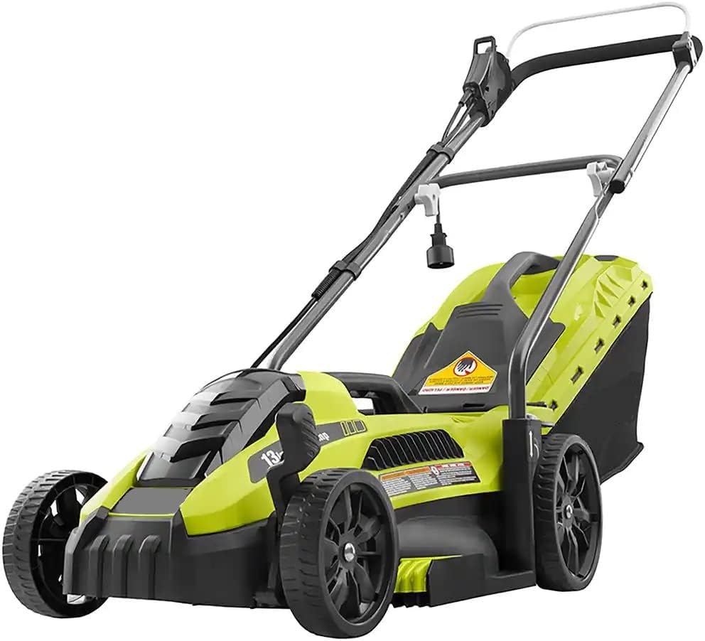 13 in. 11 Amp Corded Electric Walk Behind Push Mower in use