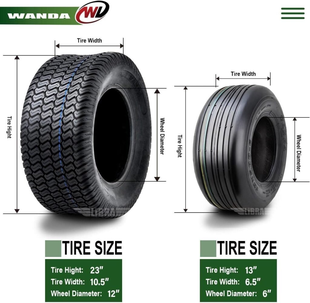 thumbnail image 2 of WANDA Zero-Turn Mower Turf Tires - Set Of 4 (11x4-5 Front & 18x8.5-8 Rear) 4PR 2 of 6